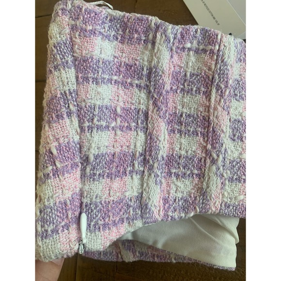 ZARA Textured Tweed Bustier Crop Top NWT Size Medium Night Out - Picture 6 of 7